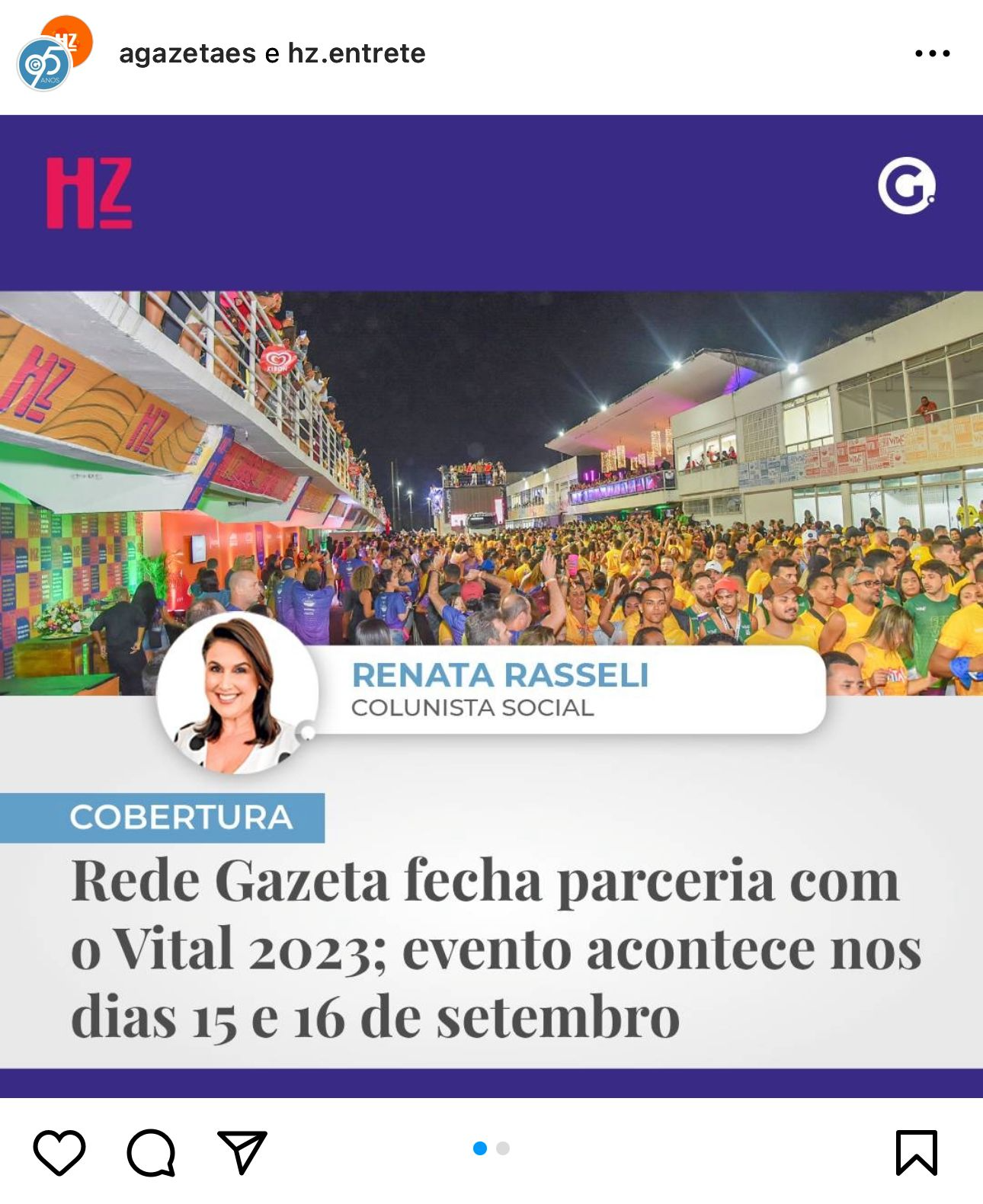 A Gazeta, através do portal HZ, se faz presente nos principais eventos do ES. Crédito: Reprodução
