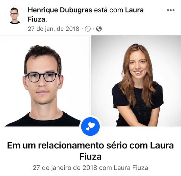Publicação de 2018 diz que Henrique Dubugras e Laura Fiuza começaram a namorar no início daquele ano. 