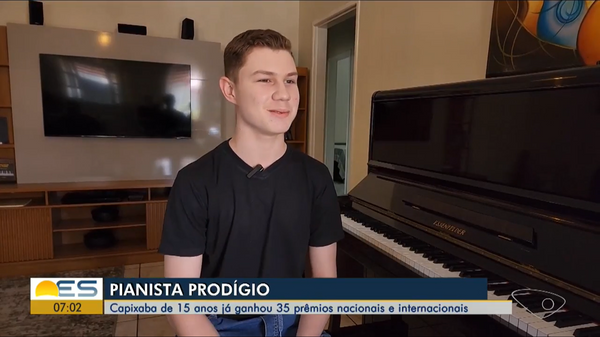 Em entrevista ao Bom Dia ES, Estevão Gomes contou como surgiu sua paixão pelo piano