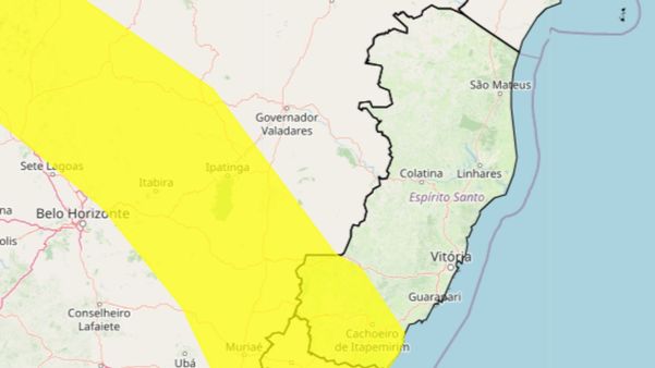 O aviso de tempestades vale sobretudo para a região Sul do Espírito Santo