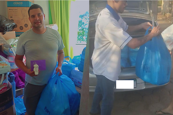 O cantor Latino fez uma doação de fraldas e outros itens para os sêxtuplos capixabas