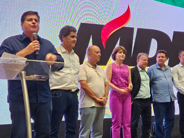 Evento de filiação ao MDB do ES: Presidente nacional do partido, Baleia Rossi faz discurso por Ednalva Andrade