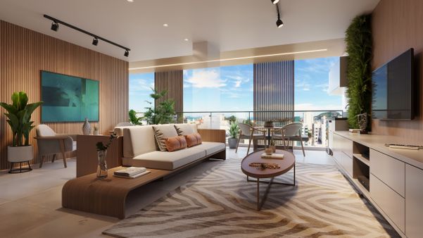 Ventanas conta com janelas panorâmicas e brises móveis na fachada dos apartamentos