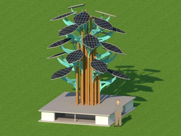 Mockup 3D da Árvore Solar, desenvolvida pelo Centro de Pesquisa, Inovação e Desenvolvimento (Cpid)