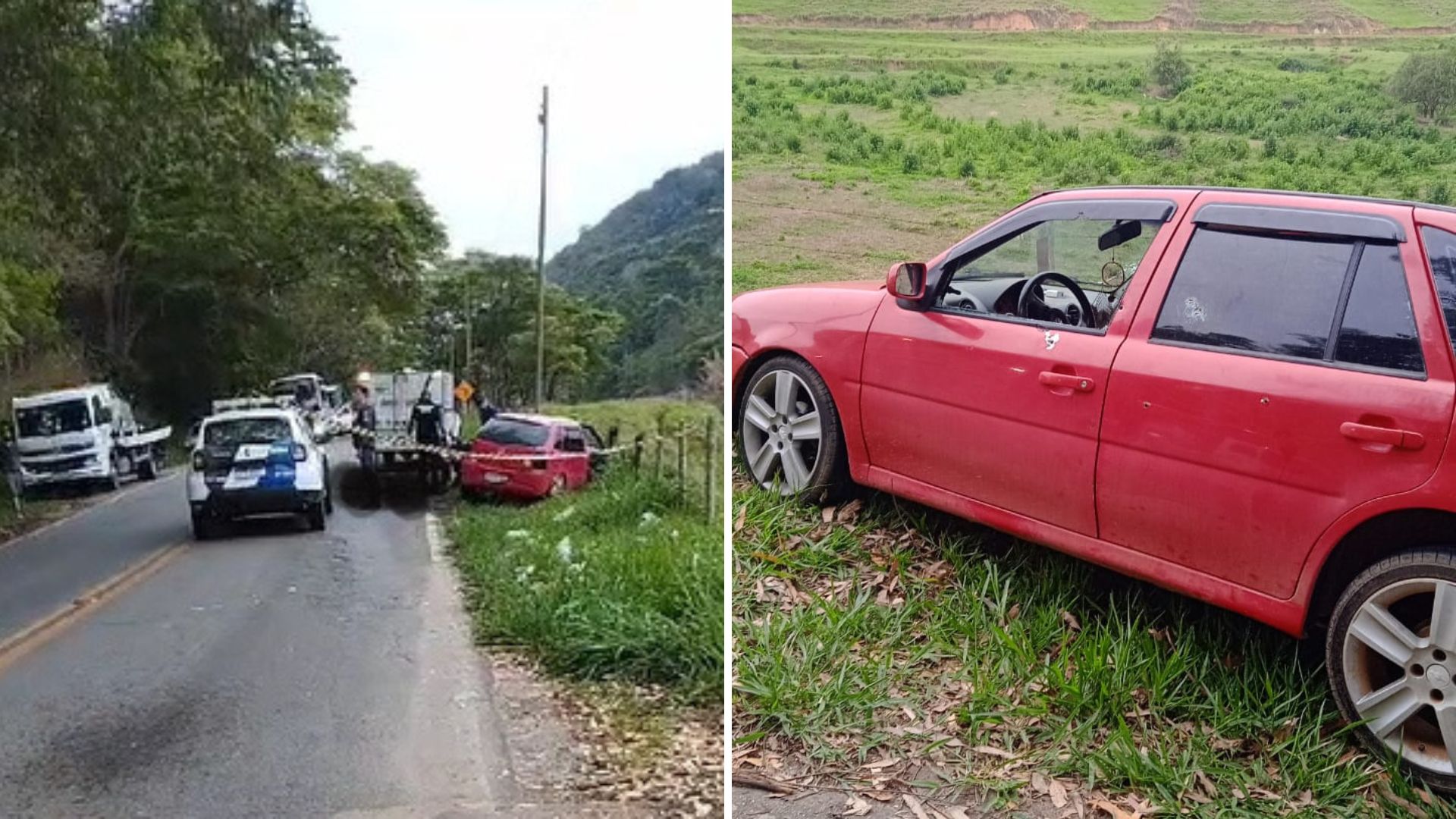 Segundo a Polícia Militar, o Ciodes recebeu a informação de que dois homens, em uma motocicleta, atiraram contra o carro, na região de Barra Grande, zona rural de Irupi