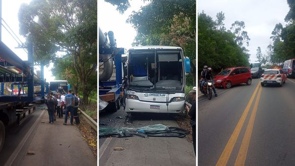 Imagens mostram veículos envolvidos no acidente na ES 257, em Aracruz
