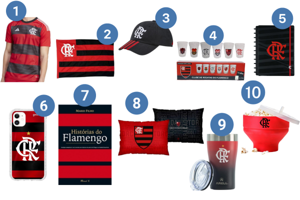 Itens do Flamengo. Crédito: (Divulgação).