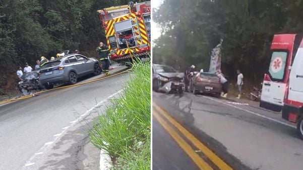 Motorista fica presa às ferragens em acidente em Alegre