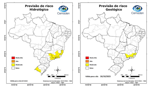 ES recebe novo alerta de tempestade e risco moderado para enxurradas