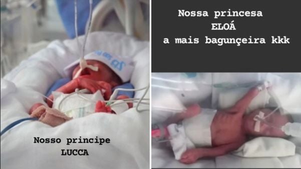 Lucca e Eloá permanecem na Utin de um hospital em Colatina