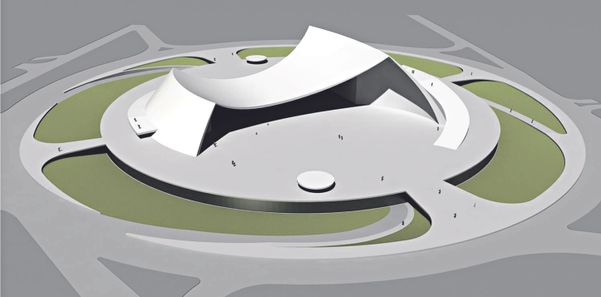 Projeto do Centro Cultural na Serra projetado por Niemeyer