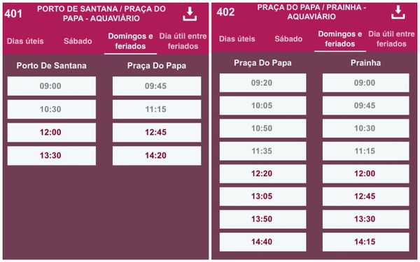 Os horários das viagens no Aquaviário no feriado de Finados, nesta quinta (2)