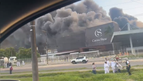 Fábrica da Cacau Show, em Linhares, é atingida por incêndio (Reprodução)