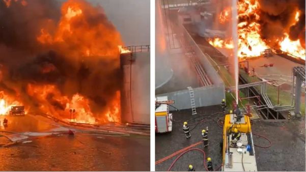 O fogo atingiu tanques que armazenam cerca de dois milhões de litros de diesel, gasolina e álcool 