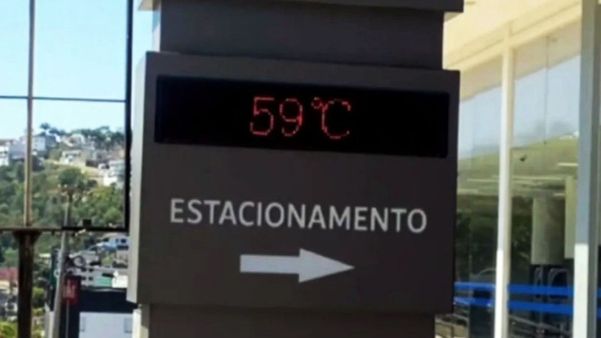 Termômetro marca 59ºC em Cachoeiro de Itapemirim, no Sul do ES