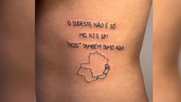 Renan Mendes, de 27 anos, decidiu  usar o próprio corpo para promover o estado capixaba
