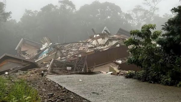 Prédio desaba após as fortes chuvas em Gramado