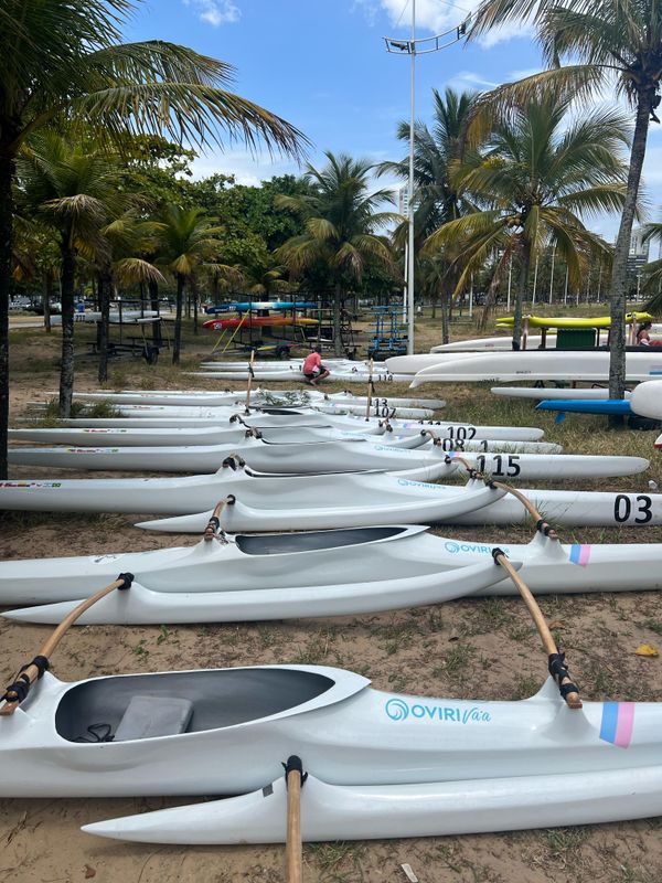 Confira imagens do Pan-Americano de Canoa Havaiana por FEVAAES/Divulgação