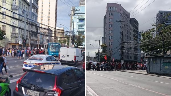 Protesto em frente ao Palácio Anchieta complica trânsito em Vitória