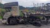 Acidente com caminhão-tanque causa incêndio e fecha BR 262 no Sul do ES(Divulgação/PRF)