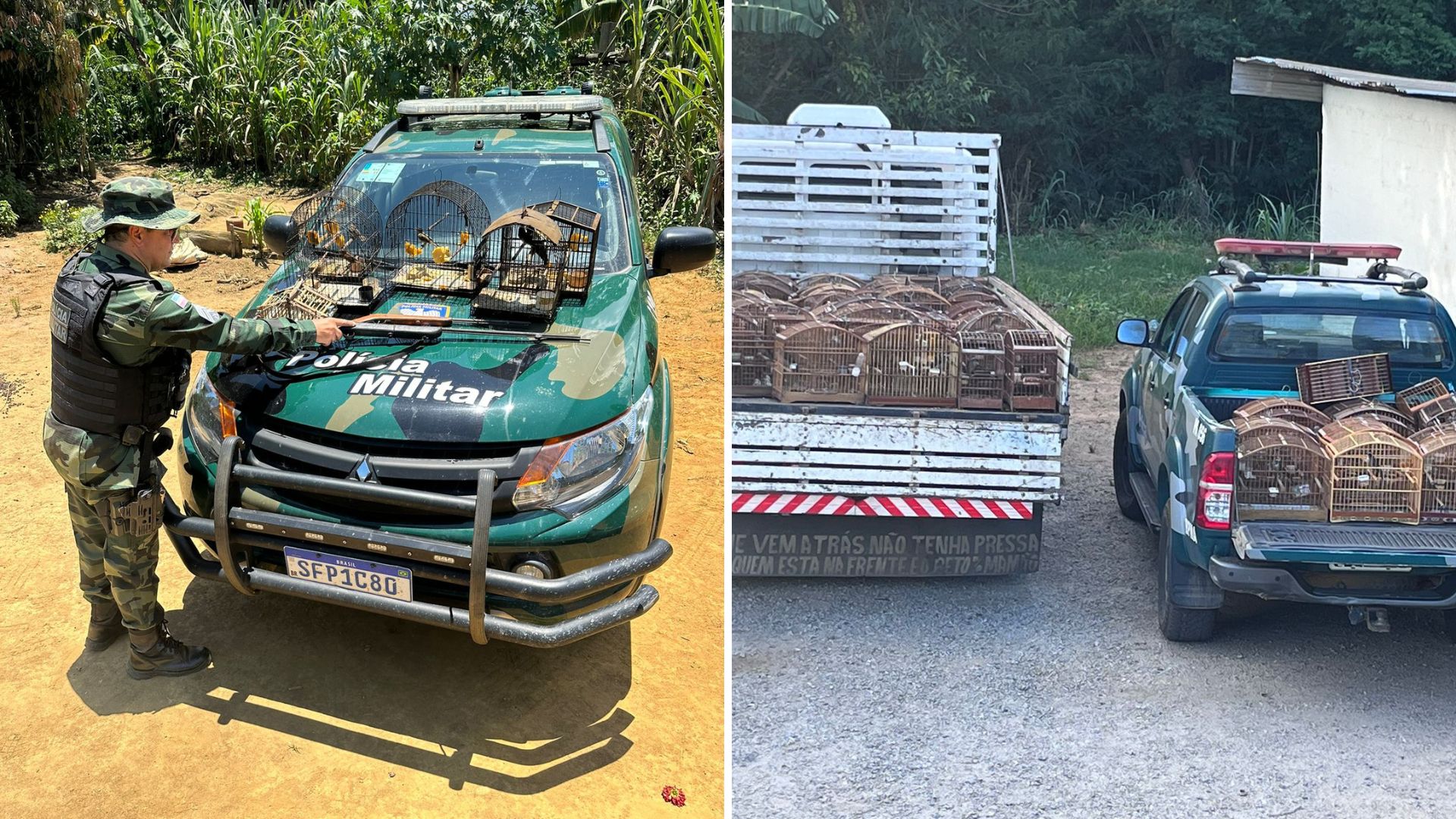 Motos de trilha são apreendidas pela Polícia Ambiental na Fazenda