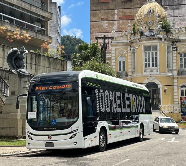 Ônibus elétrico que a Marcopolo começará a produzir em São Mateus