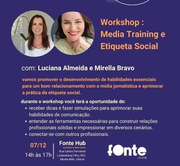 Workshop Media Training e Etiqueta Social