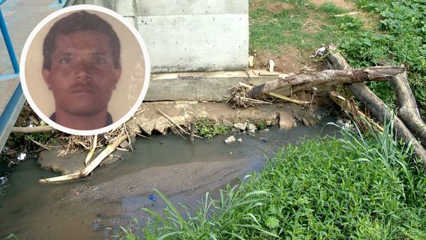 Valão onde homem foi encontrado, em Cidade Pomar, na Serra