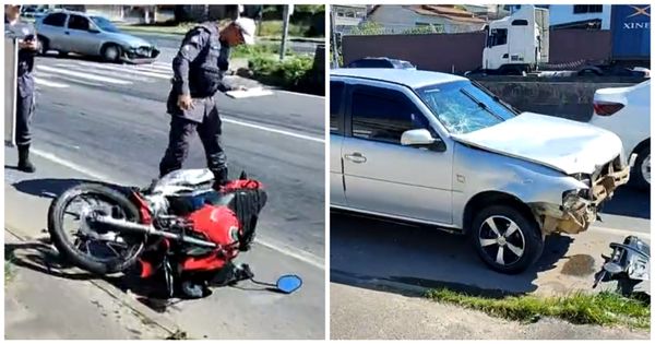 Motociclista fica ferido após acidente em Cariacica
