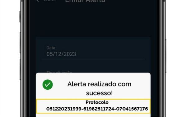 Ao registrar a ocorrência, o app entrega um código de protocolo que deve ser guardado para reverter o bloqueio ou fazer reclamações posteriores por Reprodução/Governo federal