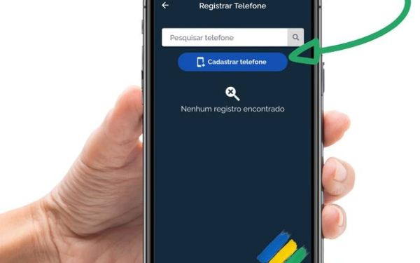 No primeiro acesso, é fundamental registrar o próprio celular na opção "Cadastrar telefone" por Reprodução/Governo federal