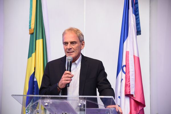 O diretor-geral da Rede Gazeta, Marcello Moraes, fez uma palavra de boas-vindas no lançamento do Anuário Espírito Santo 2023