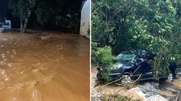 Consequências da forte chuva no interior de Itarana