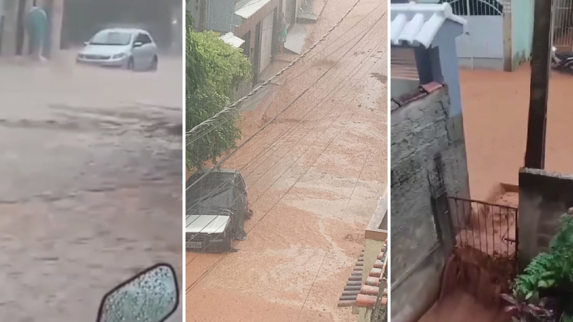 Segundo Defesa Civil do município, ruas ficaram alagadas no bairro Guararema e Centro