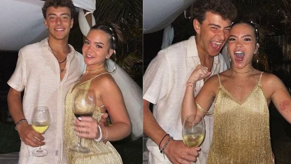O novo casal passou o réveillon em Búzios, no litoral do Rio de Janeiro; atriz reclamou do assédio dos fãs