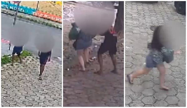 Vídeo mostra mulher sendo surpreendida por adolescentes em Jardim Camburi, Vitória