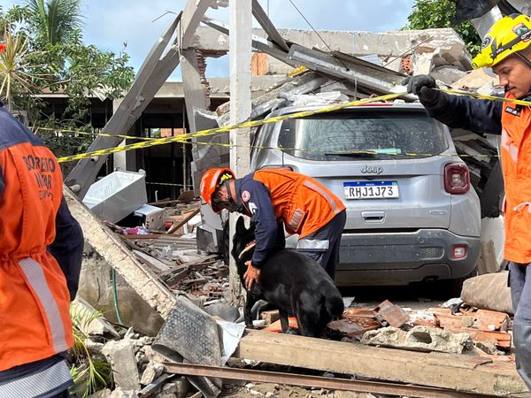 Cães farejadores foram ao local após explosão em Barramares por Alberto Borém