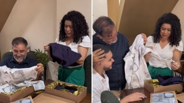 Emoção tomou conta da família após entrega dos presentes