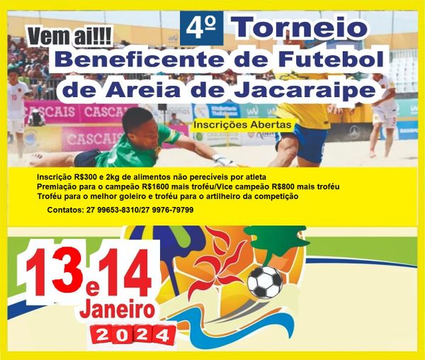Serra será palco de mais uma edição do Torneio de Verão Beneficente de Futebol de Areia