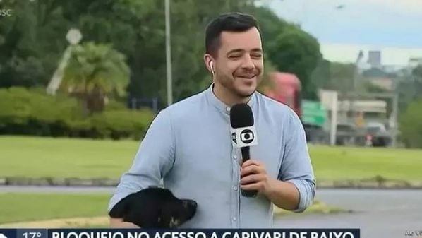 Repórter Deivid Morona não conseguiu passar as informações no Bom Dia Santa Catarina