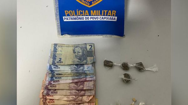 Material apreendido com o suspeito, no bairro Planalto, em Linhares
