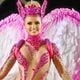 Thalita Zampirolli se veste de Anjo do Amor em noite de ensaio técnico na Sapucaí