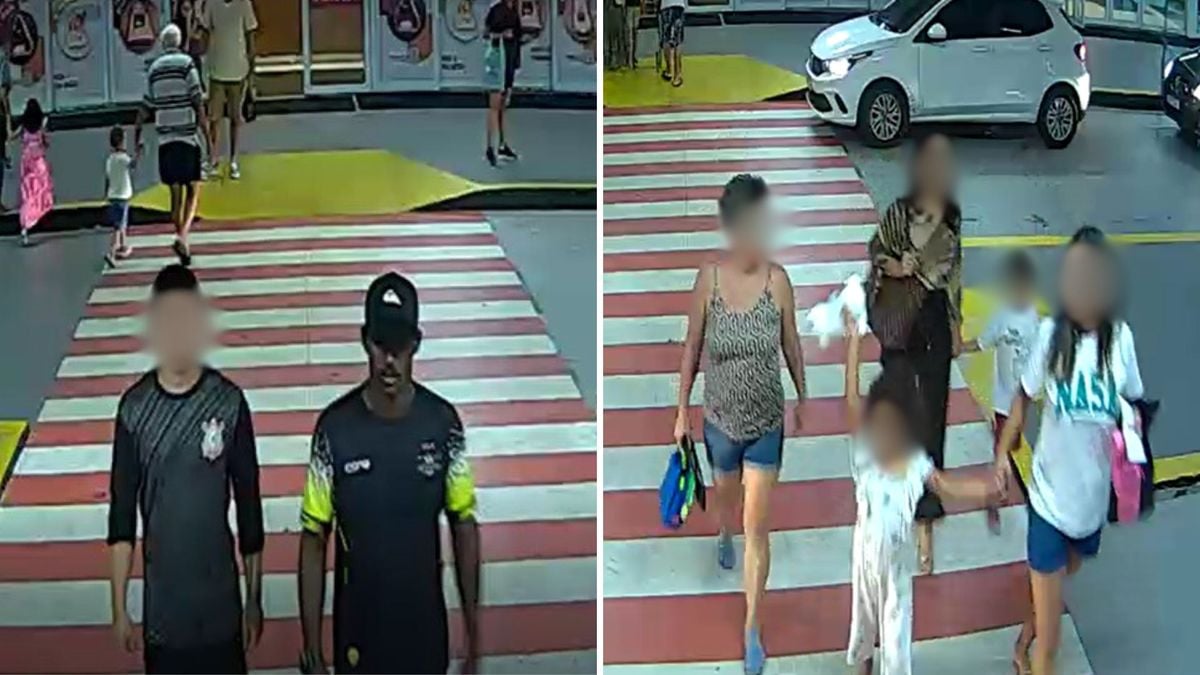 Vídeos mostram família sendo seguida por homens antes de ser feita refém