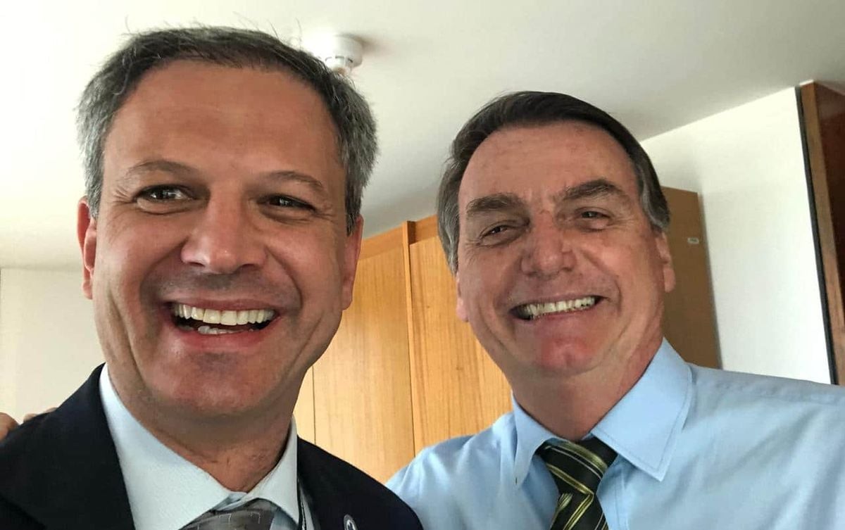 Angelo Denicoli e o ex-presidente Jair Bolsonaro