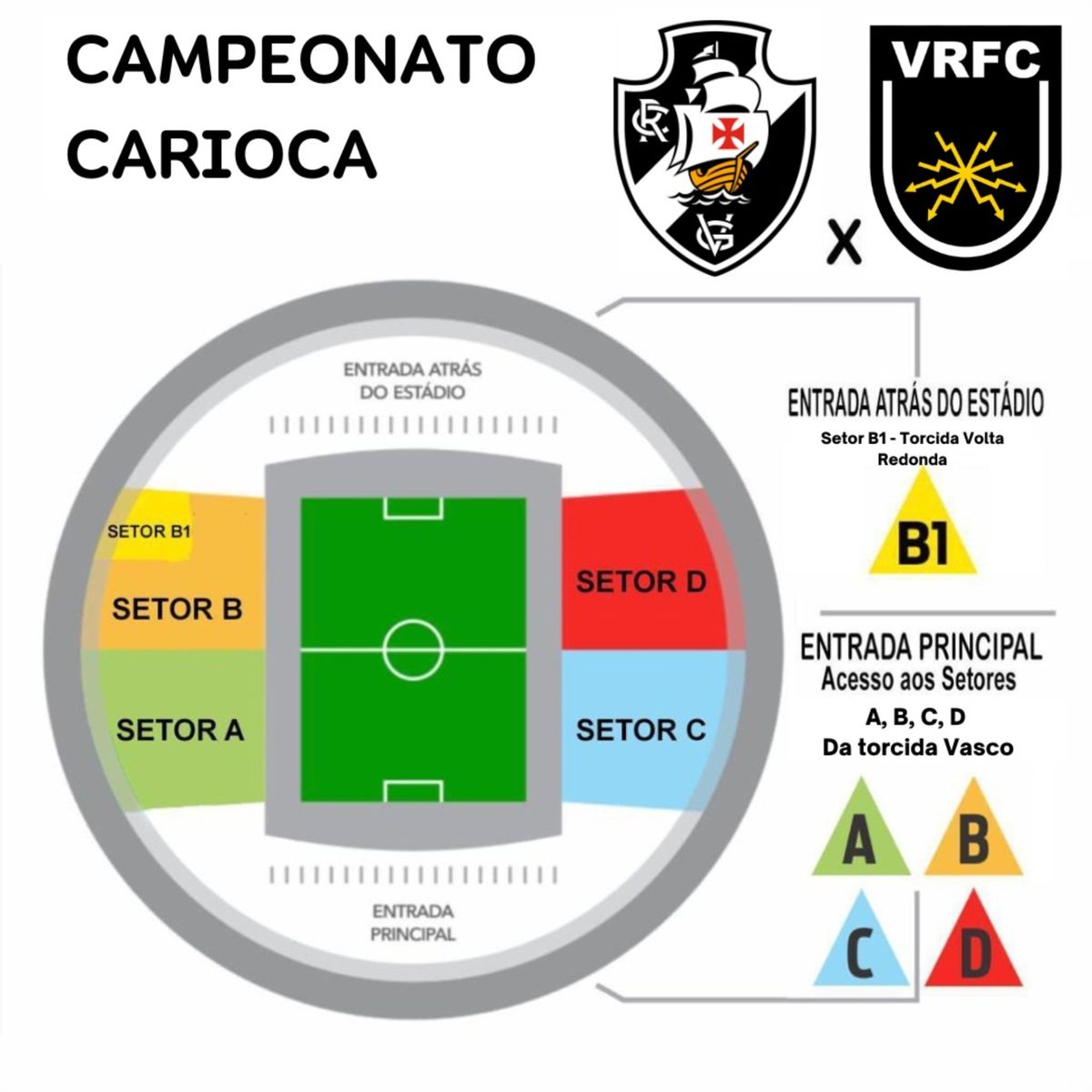 Mapa do jogo - Vasco x Volta Redonda