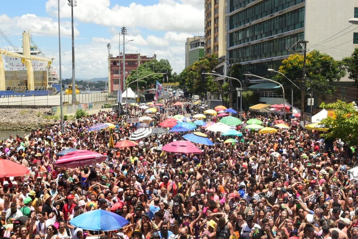 Embalados por muito axé, samba e animação, milhares de foliões foram para as ruas do Centro em um dos principais blocos do ES