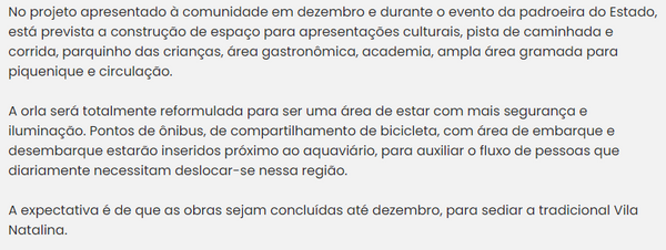 Em maio de 2023, previsão de conclusão era em dezembro daquele ano