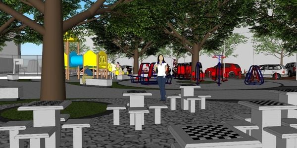 Projeção de como deve ficar a praça Ubaldo Ramalhete