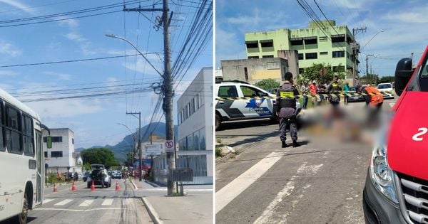 Segundo a Polícia Militar, o condutor da moto, um homem de 35 anos, chegou a receber os primeiros socorros dentro da ambulância, mas não resistiu aos ferimentos