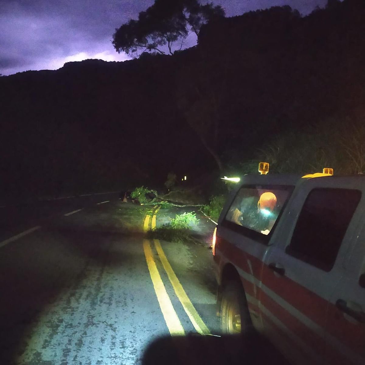 Queda de árvores na ES 181, entre Piaçu e BR 262 por Defesa Civil de Muniz Freire